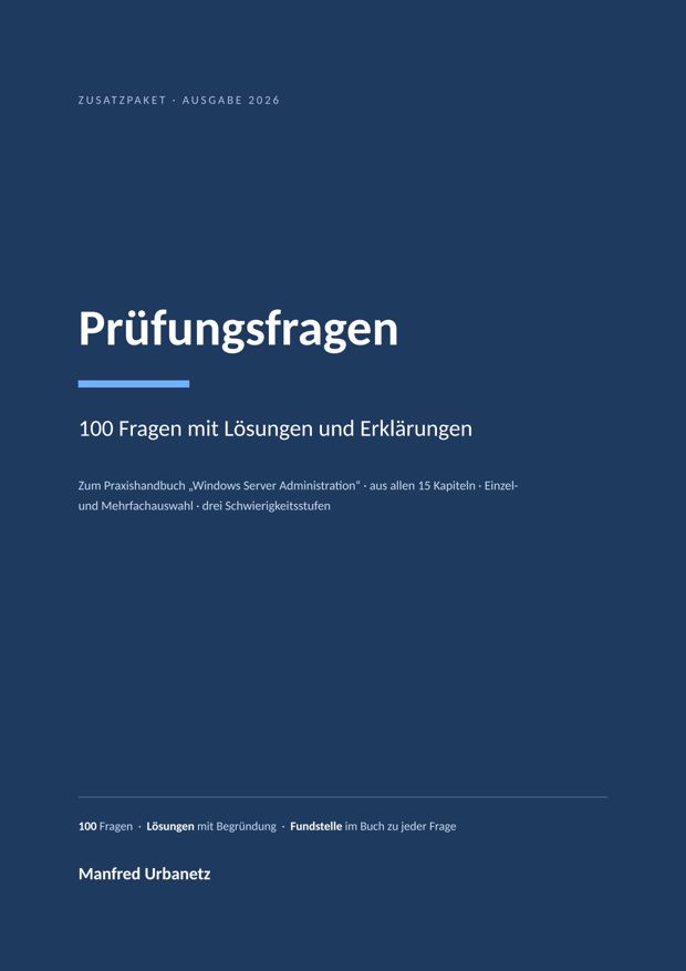 Cover: Prüfungsfragen – Zusatzpaket zum Praxishandbuch